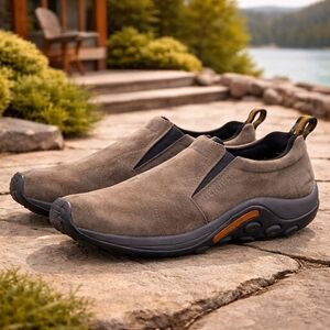 Merrell Jungle Moc Gun Smoke Suede Slip On Shoes Mens 13 Comfort Hiking Outdoor